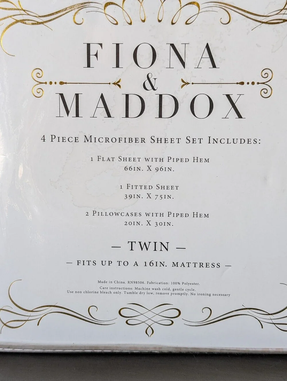 Fiona & Maddox Twin Microfiber Sheet Set Brown White